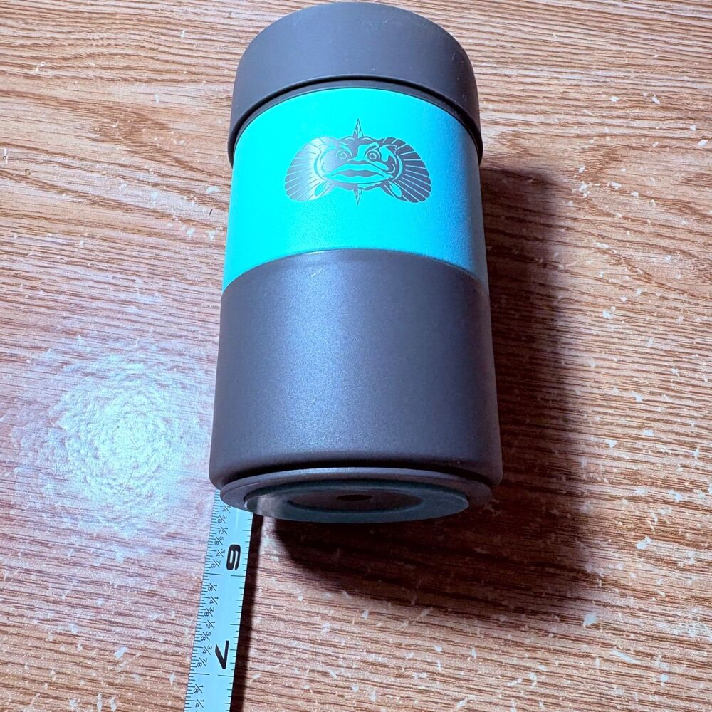 Toadfish Non-Tipping Slim Can Cooler Teal Stainless Steel 12oz Insulator